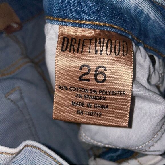 Driftwood Beau Skinny Jeans Size 26 Pearl Studded Light Wash Distressed - Picture 9 of 9